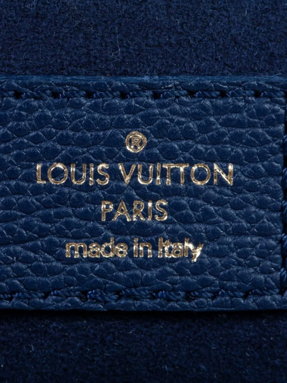 Authentic Louis Vuitton Empreinte Monogram Giant Mini By The Pool Bumbag Navy - Picture 8 of 9